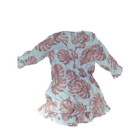 Piyama lightweight Monstera Leaf Romper Size Large - Picture 12 of 14